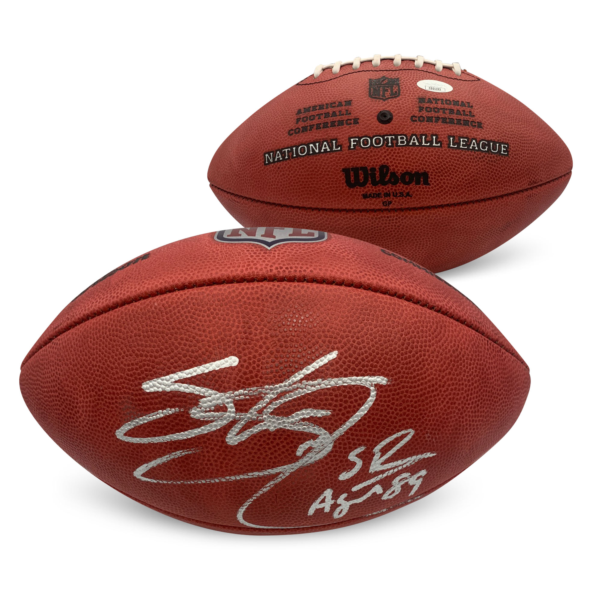 Steve Smith Sr Autographed NFL Duke Authentic Signed Game Football JSA COA