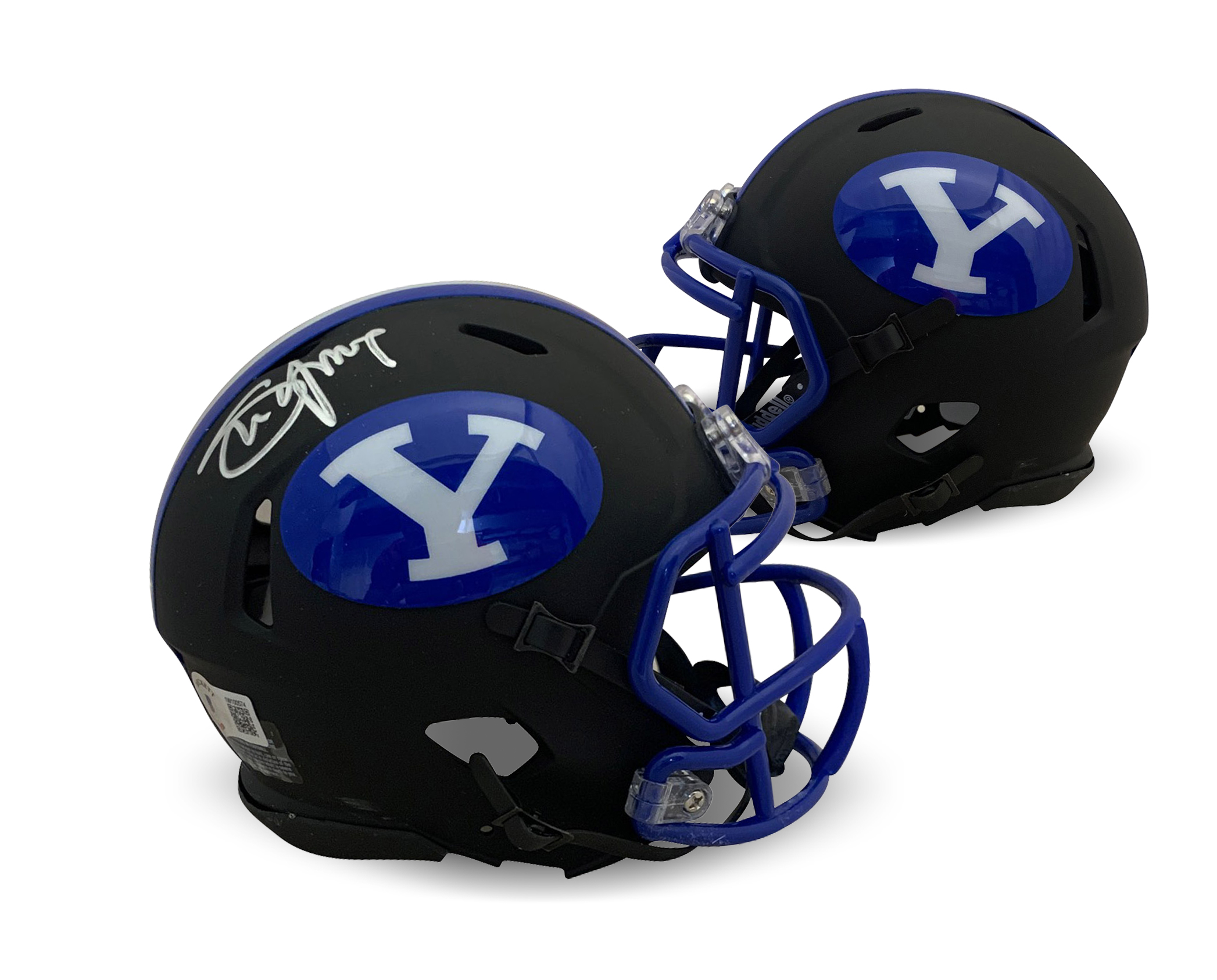 Steve Young Autographed BYU Cougars Signed Football Mini Helmet Beckett COA Black