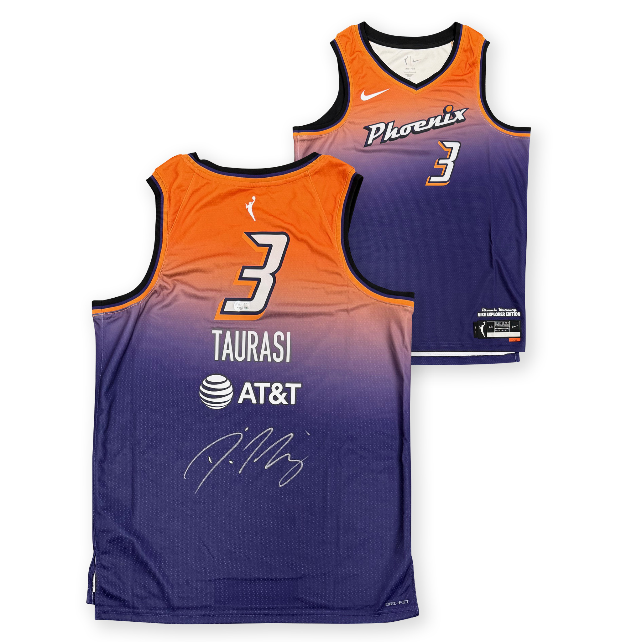 Diana Taurasi Autographed Phoenix Mercury Signed Nike Purple Basketball Jersey Beckett COA