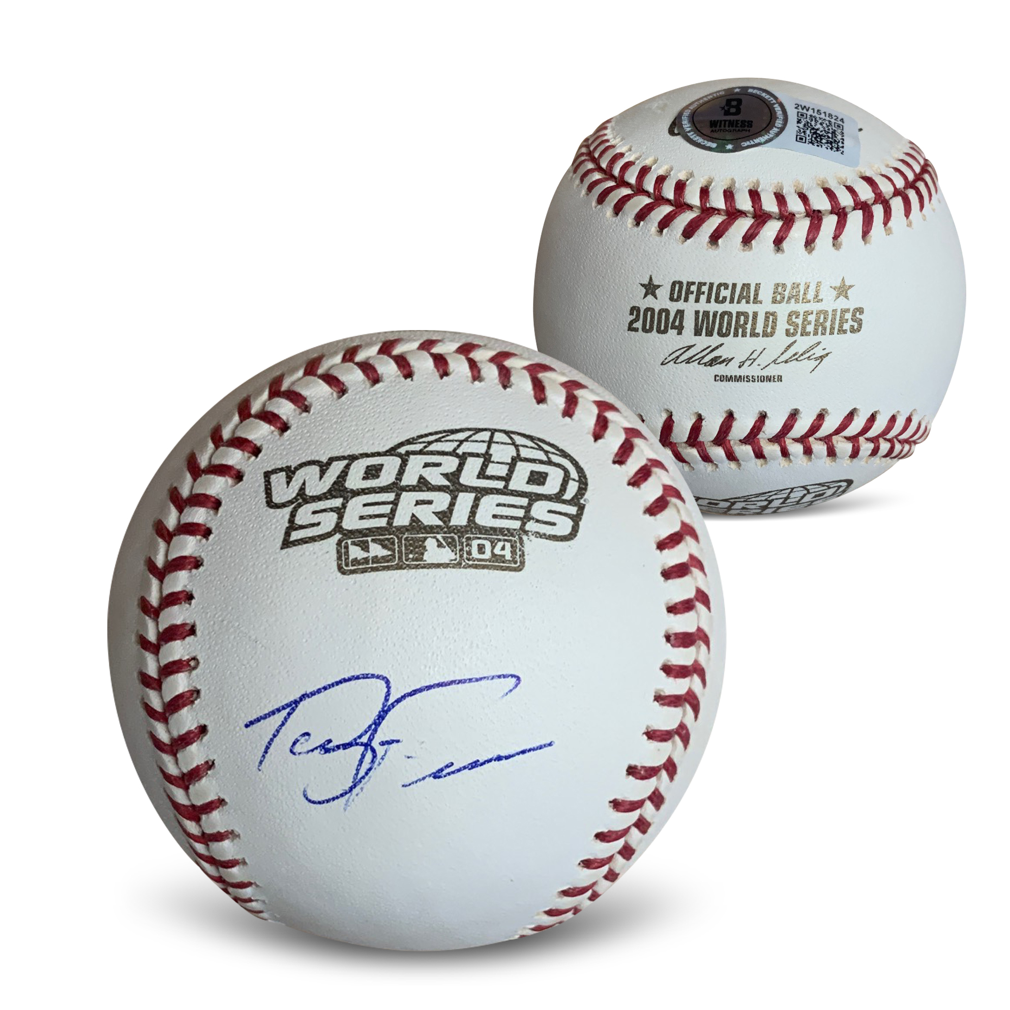 Terry Francona Autographed 2004 World Series Signed Baseball Beckett COA With UV Display Case