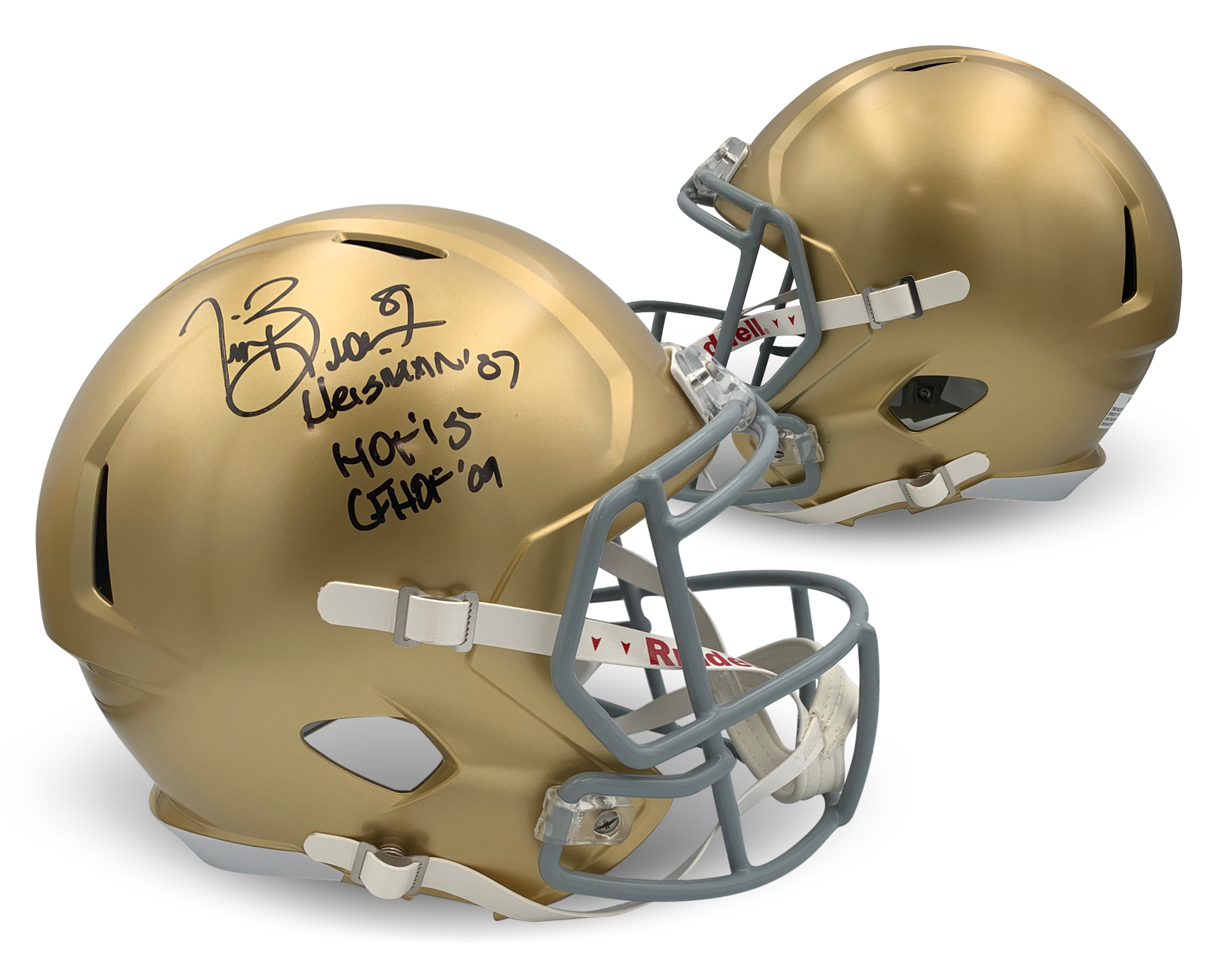 Tim Brown Autographed Notre Dame Fighting Irish Signed Full Size Replica Helmet Hall of Fame HOF Heisman Beckett COA Tim Brown Autographed Notre Dame Fighting Irish Signed Full Size Replica Helmet Hall of Fame HOF Heisman Beckett COA