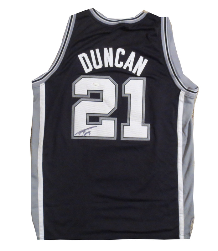 autographed tim duncan jersey