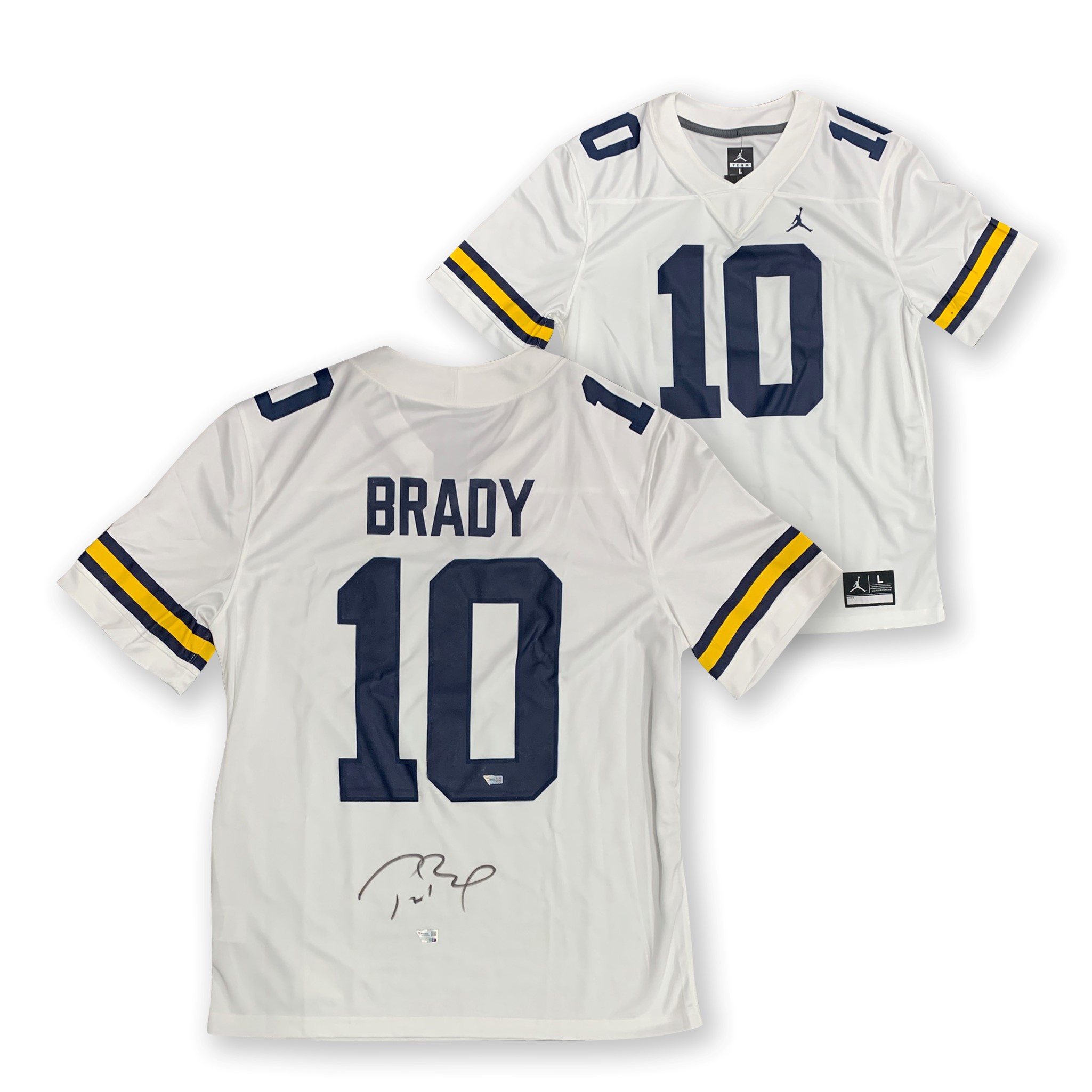 Tom Brady Autographed Michigan Wolverines Signed Jordan Brand Football Jersey Fanatics Authentic COA