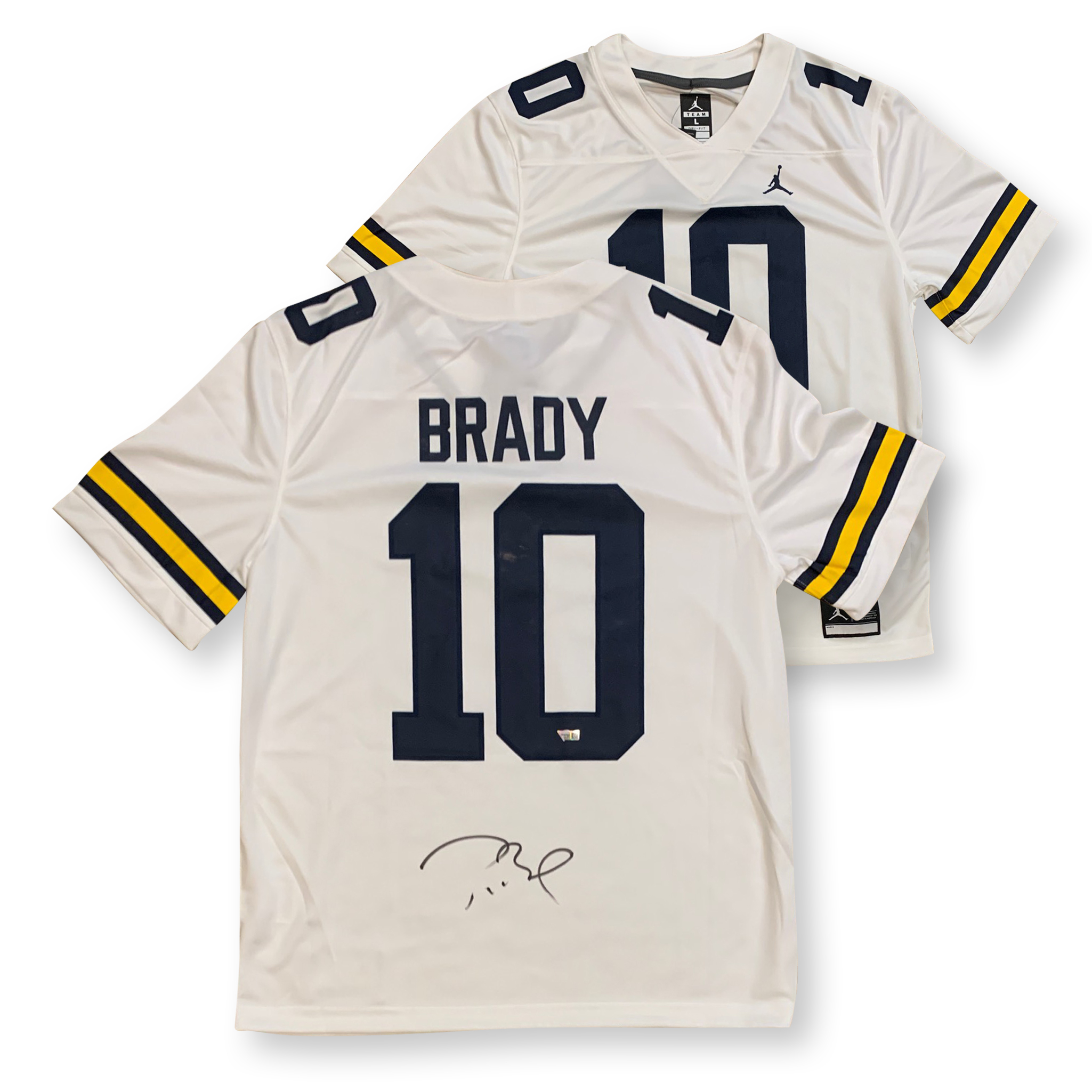 Tom Brady Autographed Michigan Wolverines Signed Jordan Brand Football Jersey Fanatics Authentic COA AA0115033