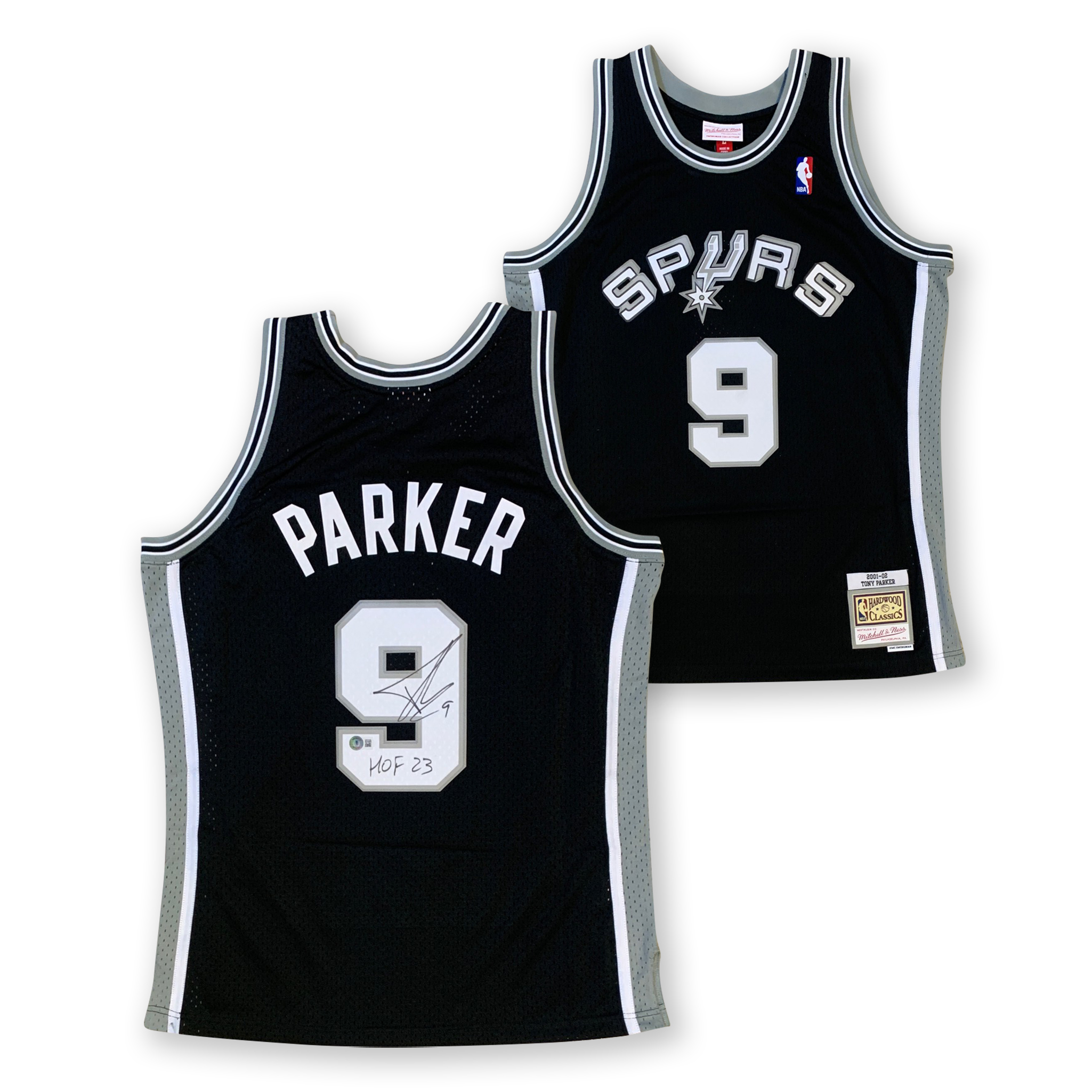 Tony Parker Autographed San Antonio Spurs Signed Basketball Swingman Mitchell & Ness Jersey Hall of Fame HOF 2023 Beckett COA