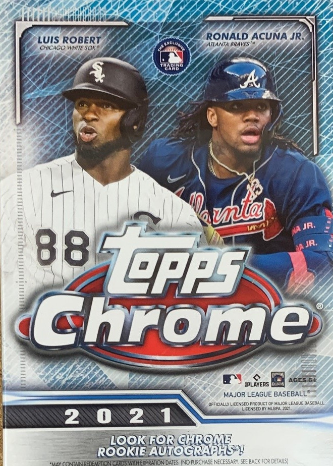 2021 Topps Chrome Baseball Sports Card Sealed Hanger Box 5 Packs Per Box 4 Cards Per Pack - Look for Rookie Autographs!