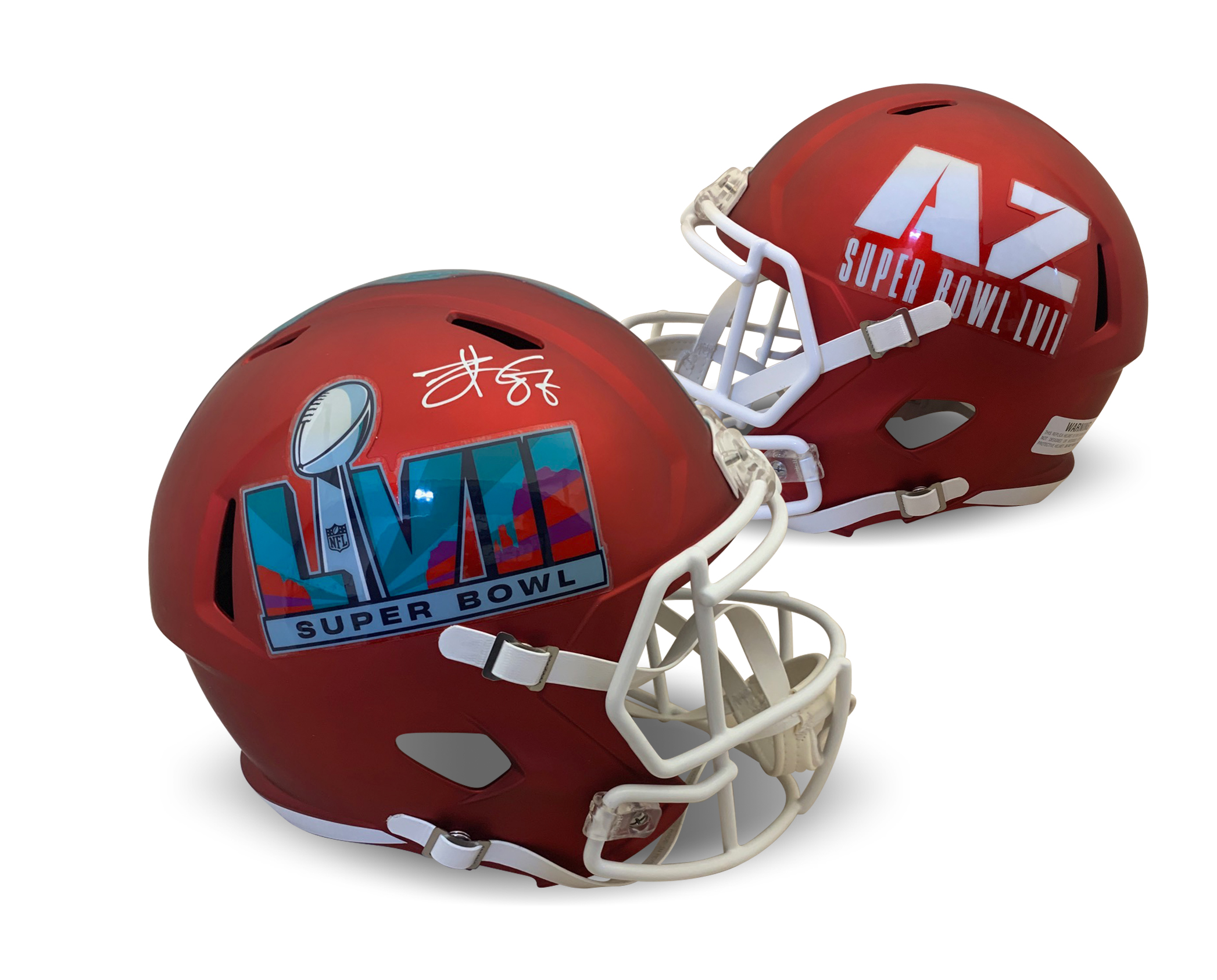 Travis Kelce Autographed Kansas City Chiefs Signed Super Bowl 57 LVII Football Full Size Replica Helmet Beckett COA