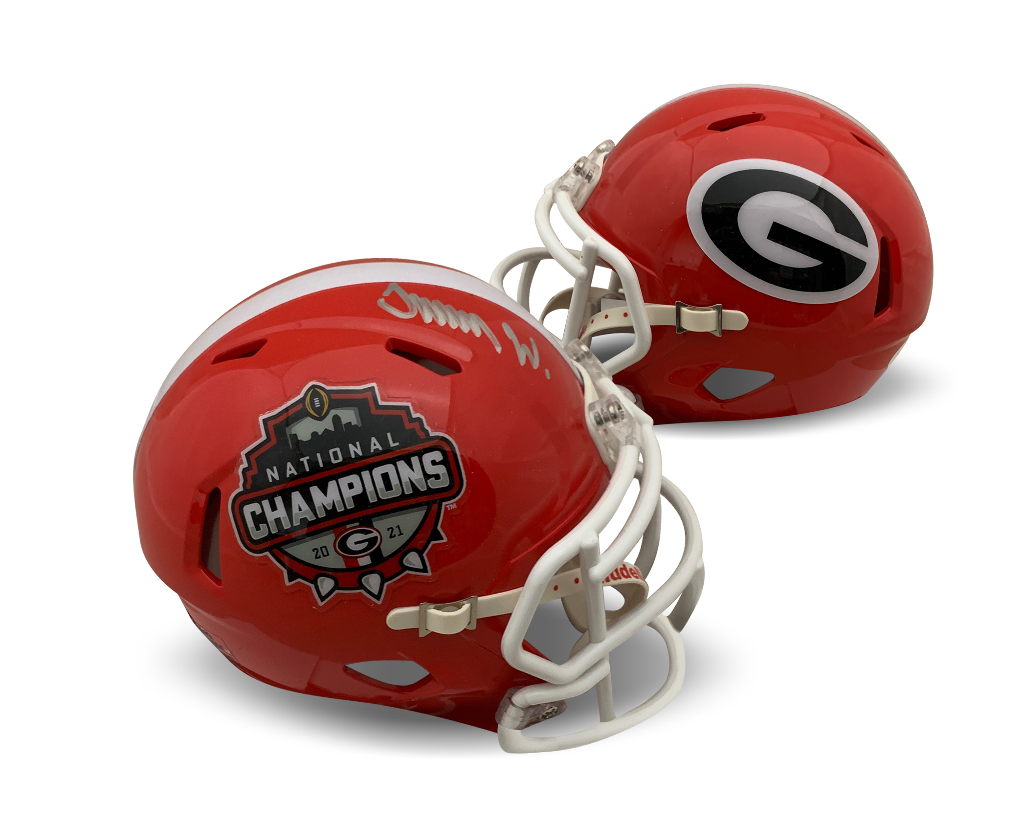 Travon Walker Autographed Georgia Bulldogs 2021 National Champions Signed Football Mini Helmet JSA COA