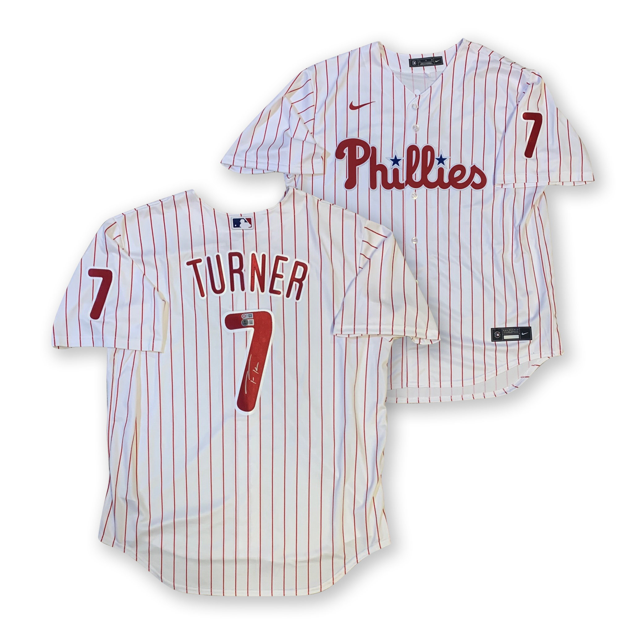 Trea Turner Autographed Philadelphia Phillies Signed Nike Baseball Jersey Beckett COA