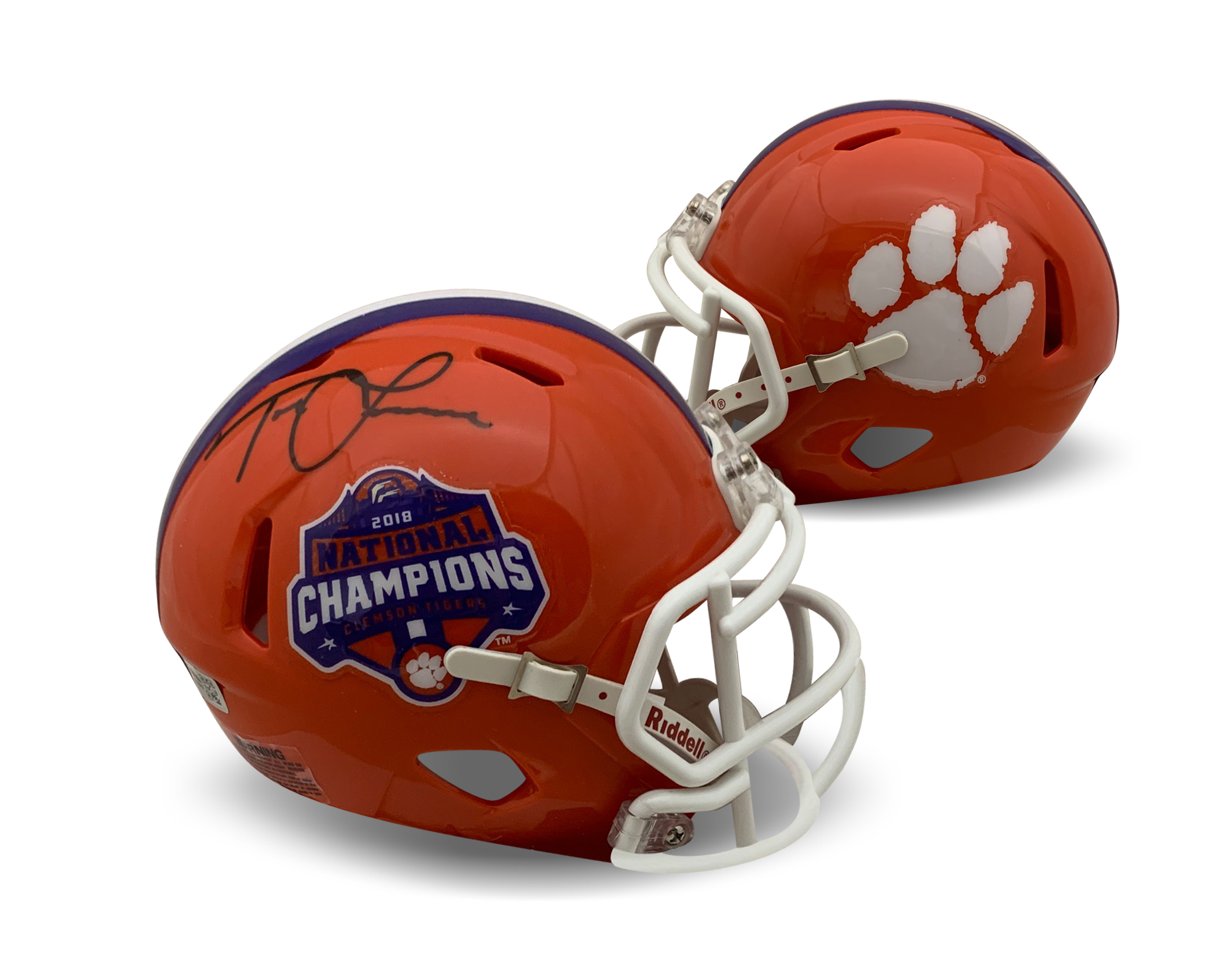 Trevor Lawrence Autographed Clemson Tigers Signed 2018 National Championship Football Mini Helmet Fanatics Authentic COA
