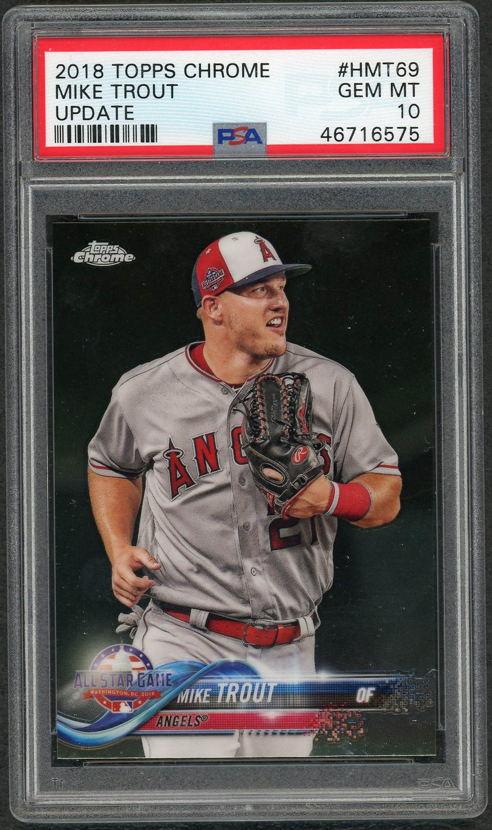 Mike Trout MLB 2018 Topps Chrome Update Baseball Card #HMT69 Graded PSA 10 GEM MINT