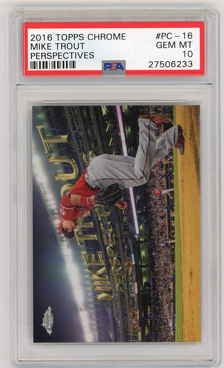 Mike Trout 2016 Topps Chrome Perspectives #PC-16 Baseball Card Graded PSA 10