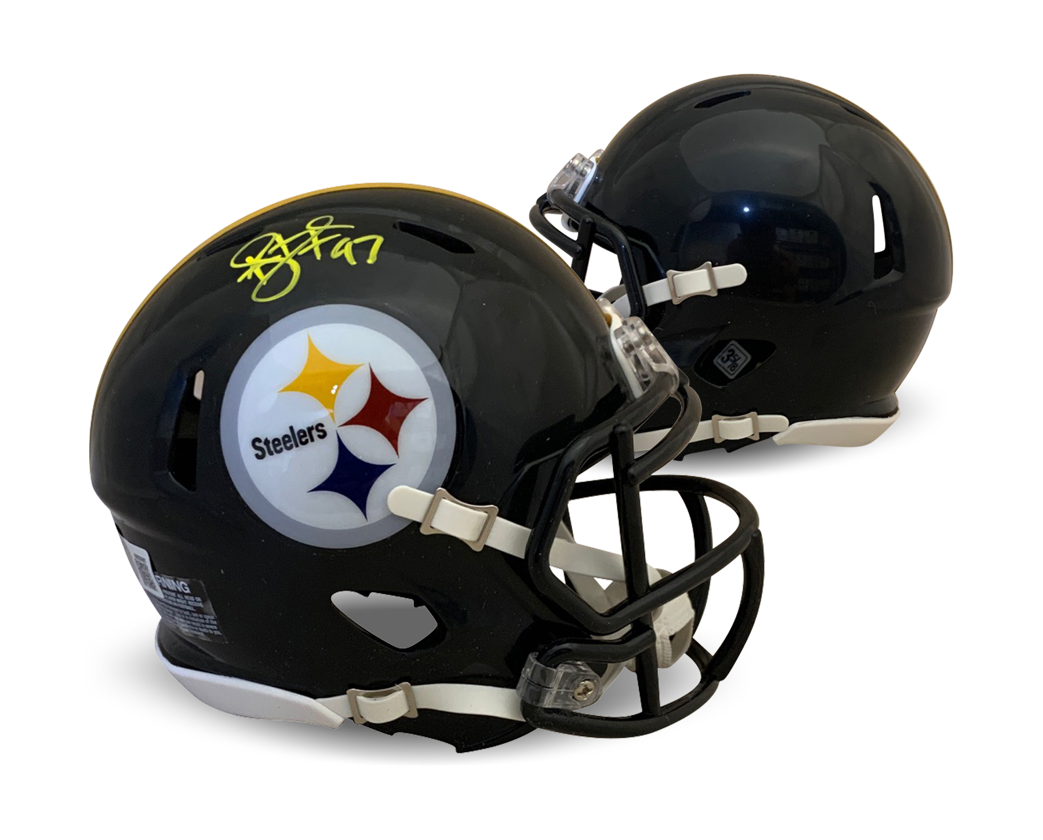 Troy Polamalu Autographed Pittsburgh Steelers Signed Football Mini Helmet Beckett COA