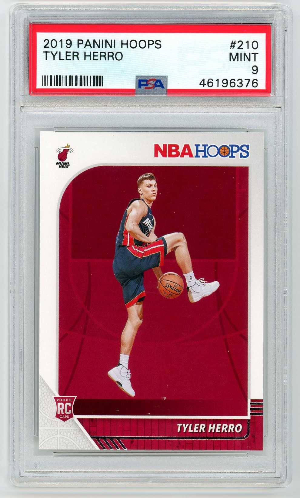 Tyler Herro 2019 Panini Hoops Basketball Rookie Card RC #210 Graded PSA 9 MINT