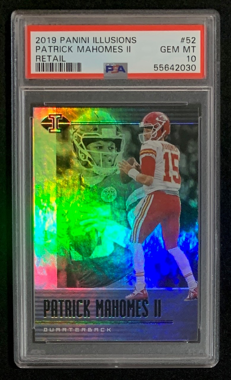 Patrick Mahomes 2019 Panini Illusions Retail Football Card #52 Graded PSA 10