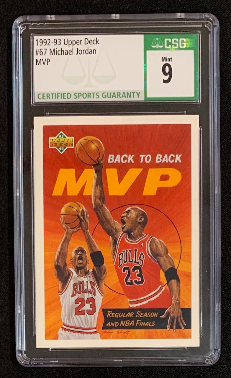 Michael Jordan 1992 Upper Deck MVP Basketball Card #67 Graded CSG 9