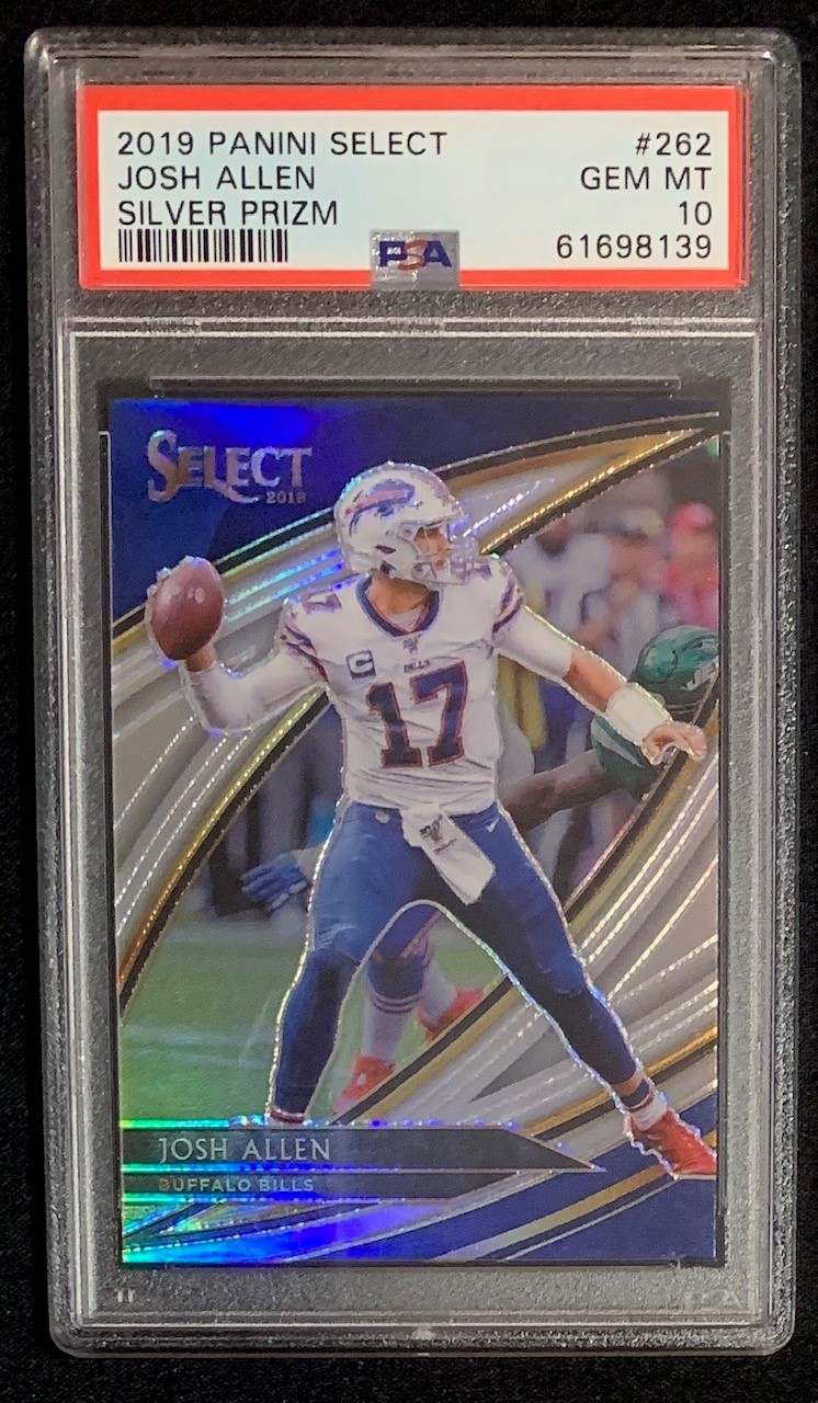 Josh Allen 2019 Panini Select Silver Prizm Football Card #262 Graded PSA 10