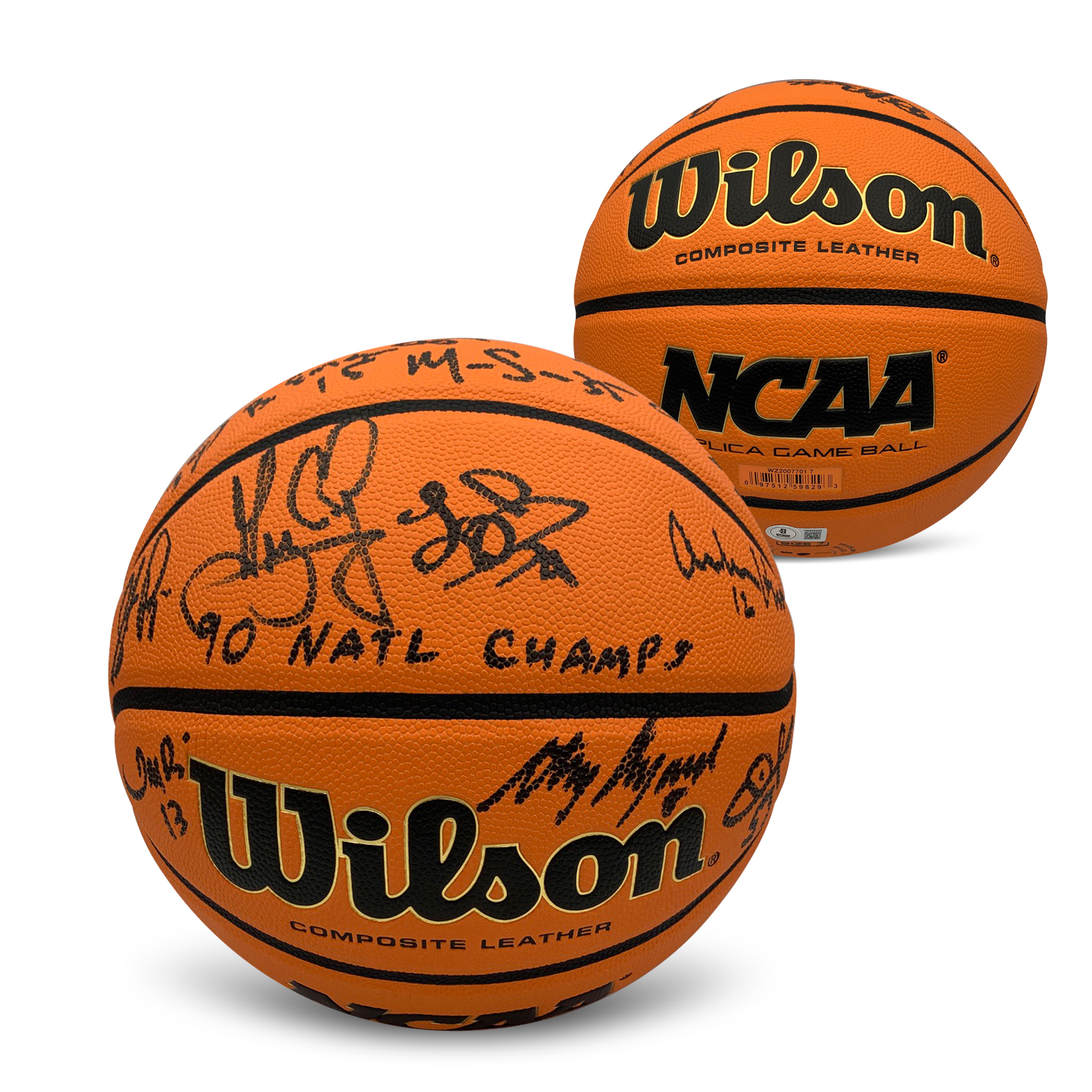 1990 UNLV Rebels Autographed National Championship Team Signed Full Sized Basketball Beckett COA 1990 UNLV Rebels Autographed National Championship Team Signed Full Sized Basketball Beckett COA