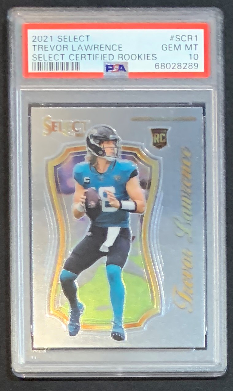 Trevor Lawrence 2021 Panini Select Certified Rookies Football Card RC #SCR1 Graded PSA 10