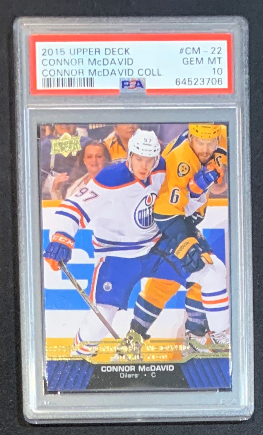 Connor McDavid 2015 Upper Deck Hockey Rookie Card RC #CM-22 Graded PSA 10
