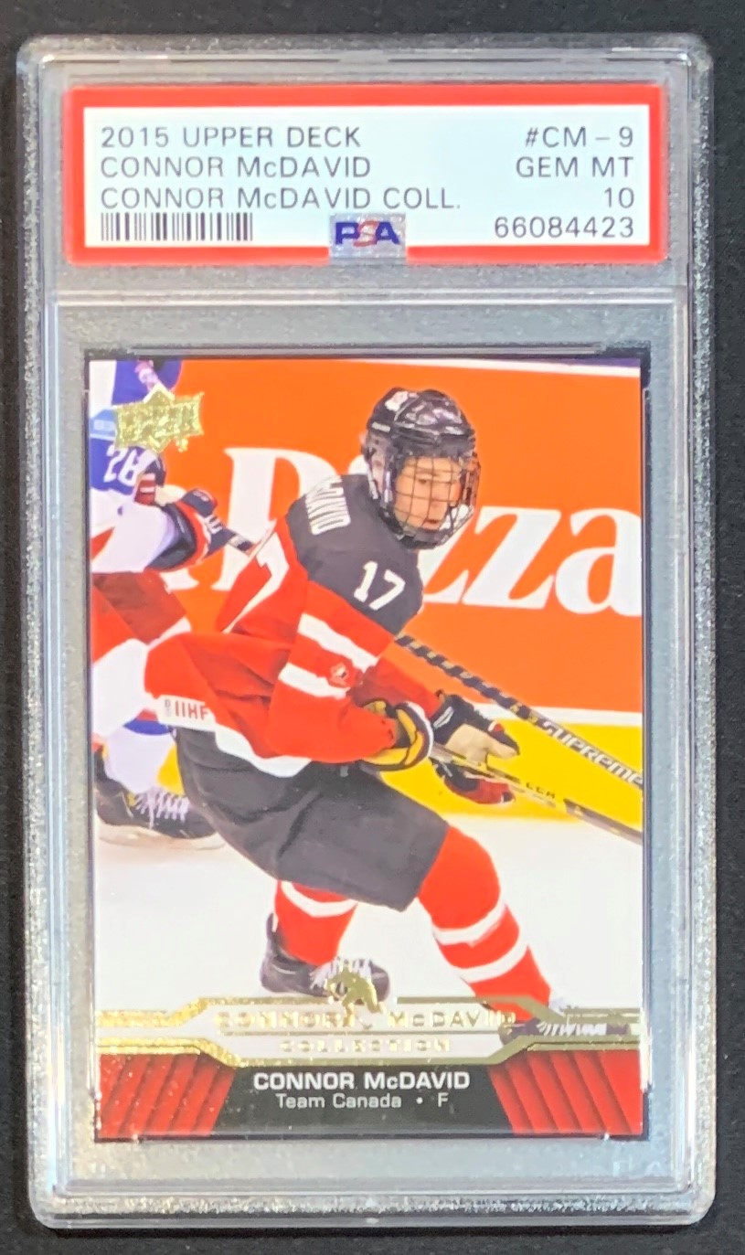 Connor McDavid 2015 Upper Deck Hockey Rookie Card RC #CM-9 Graded PSA 10
