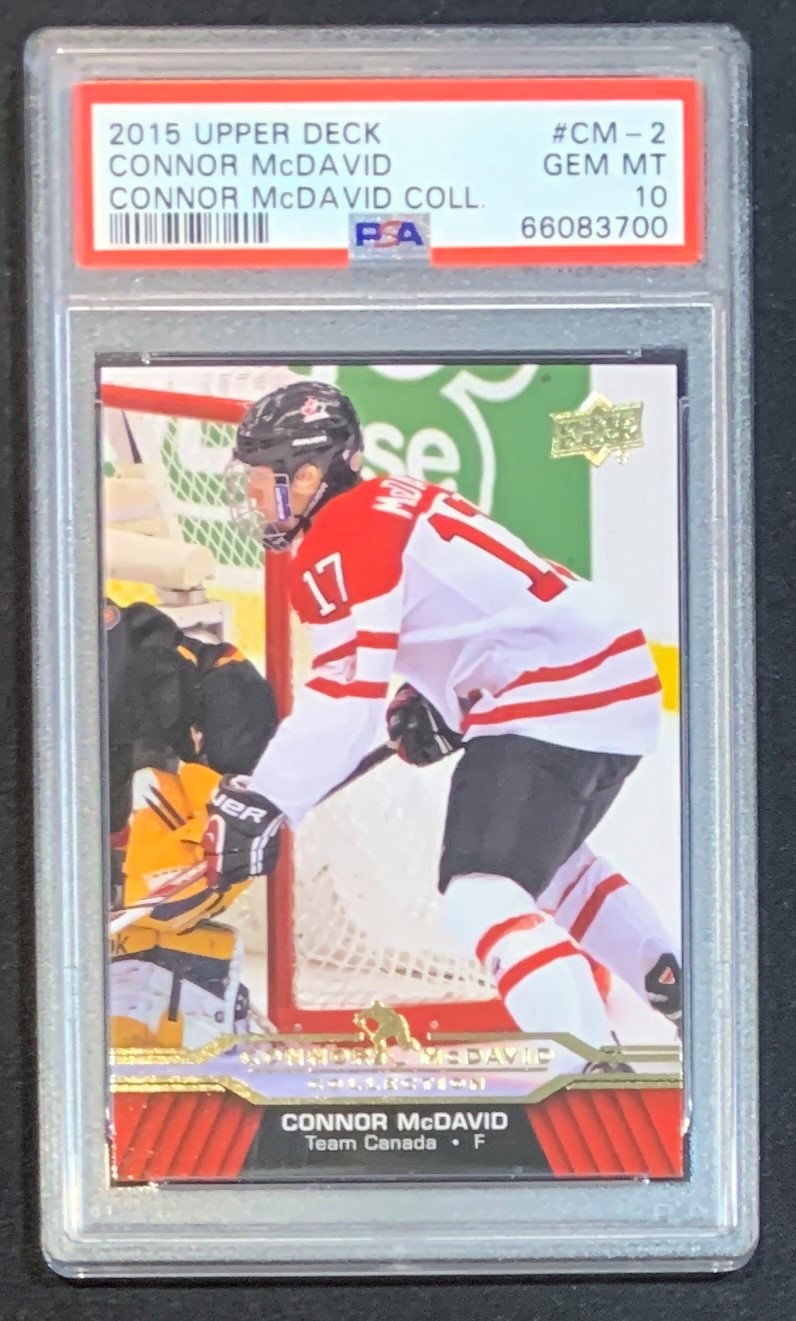 Connor McDavid 2015 Upper Deck Hockey Rookie Card RC #CM-2 Graded PSA 10