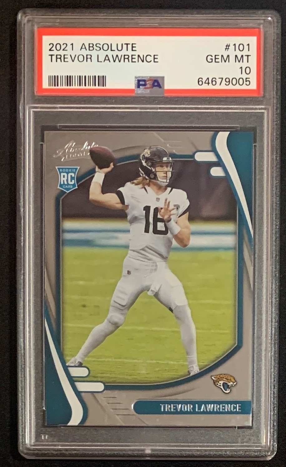 Trevor Lawrence 2021 Panini Absolute Football Rookie Card RC #101 Graded PSA 10