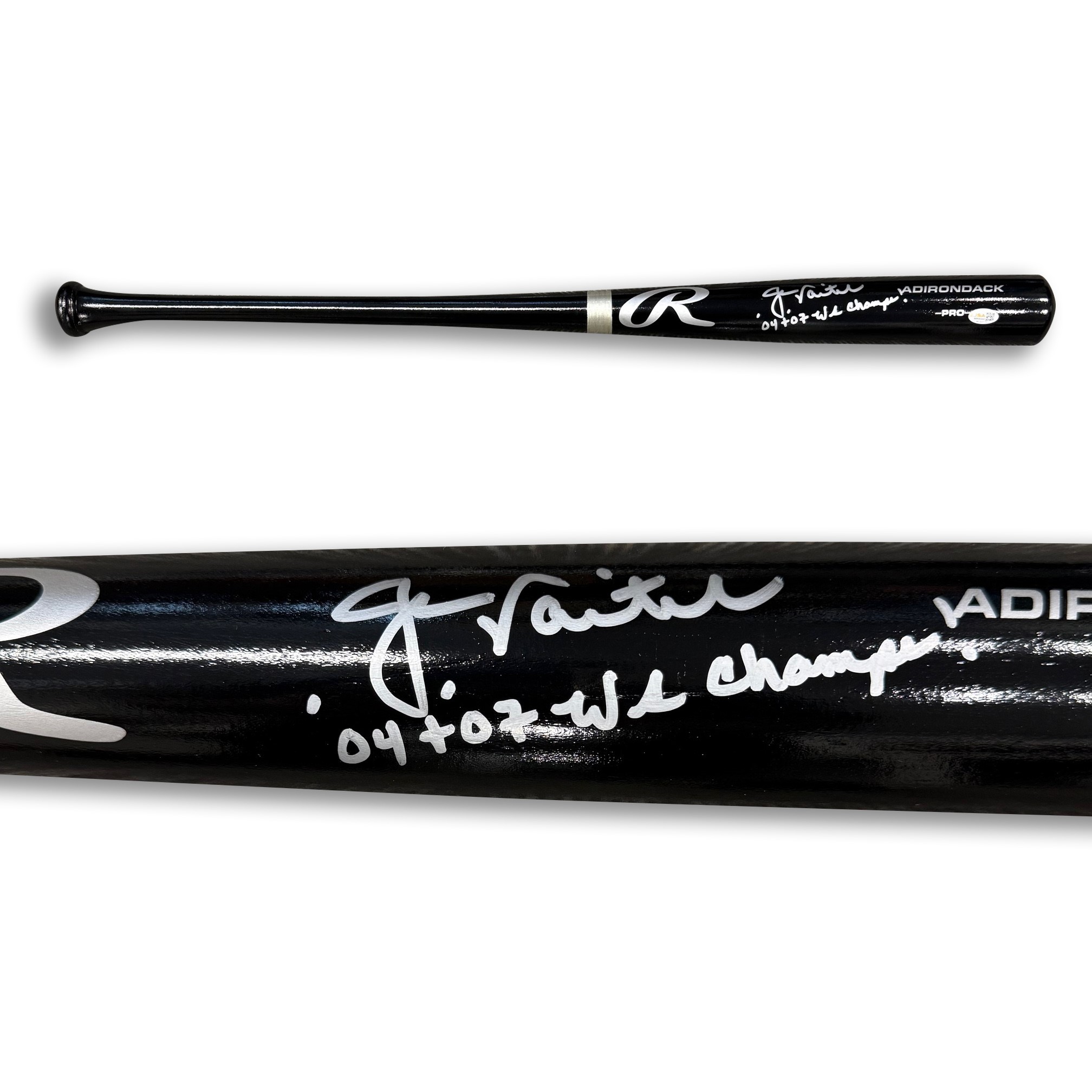 Jason Varitek Autographed Boston Red Sox 2004 2007 World Series Signed Baseball 34" Bat JSA COA