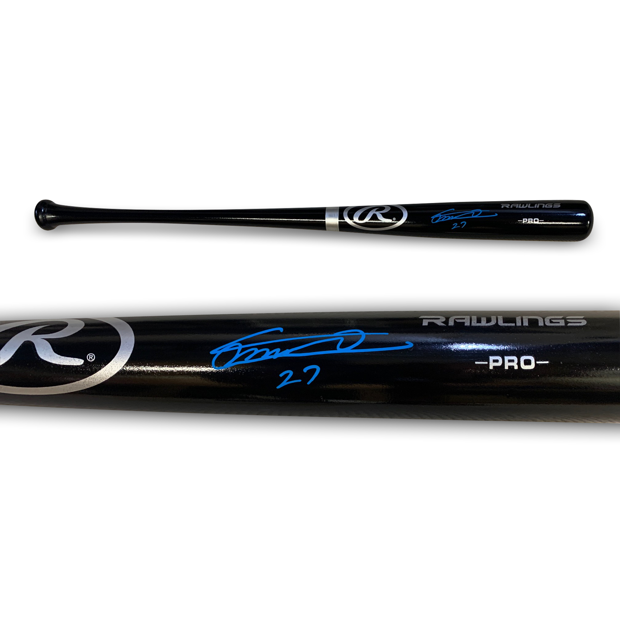 Vladimir Guerrero Jr Autographed 34" Baseball Signed Black Bat Beckett COA Vladimir Guerrero Jr Autographed 34" Baseball Signed Black Bat Beckett COA