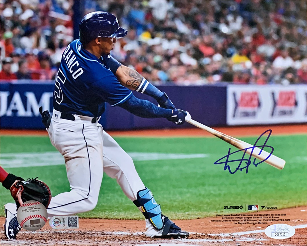 Wander Franco Autographed Tampa Bay 1st Home Run Signed 8x10 Photo JSA COA