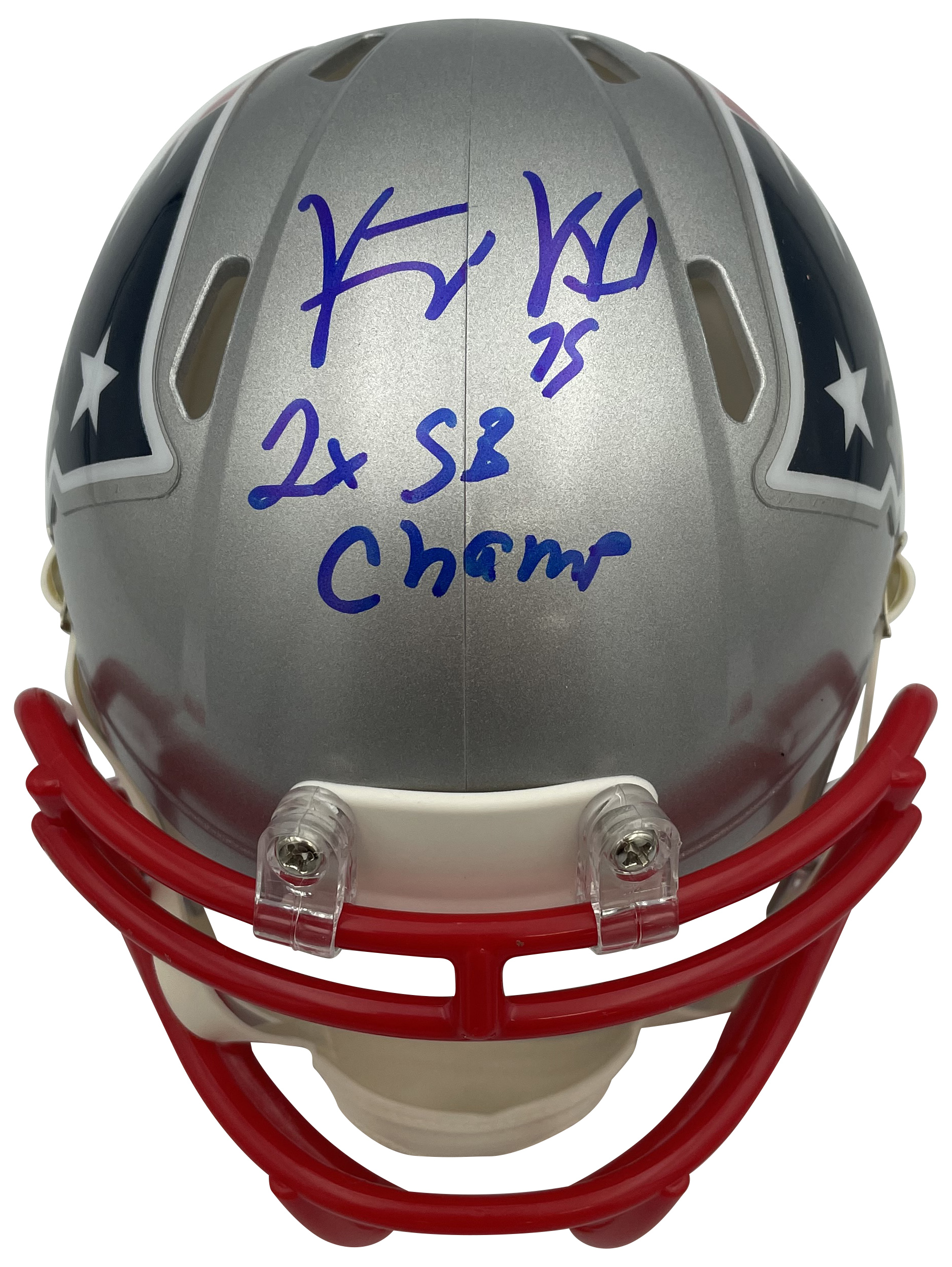 Vince Wilfork Autographed New England Patriots Signed Football Mini Helmet 2 x SUPER BOWL CHAMP Beckett COA