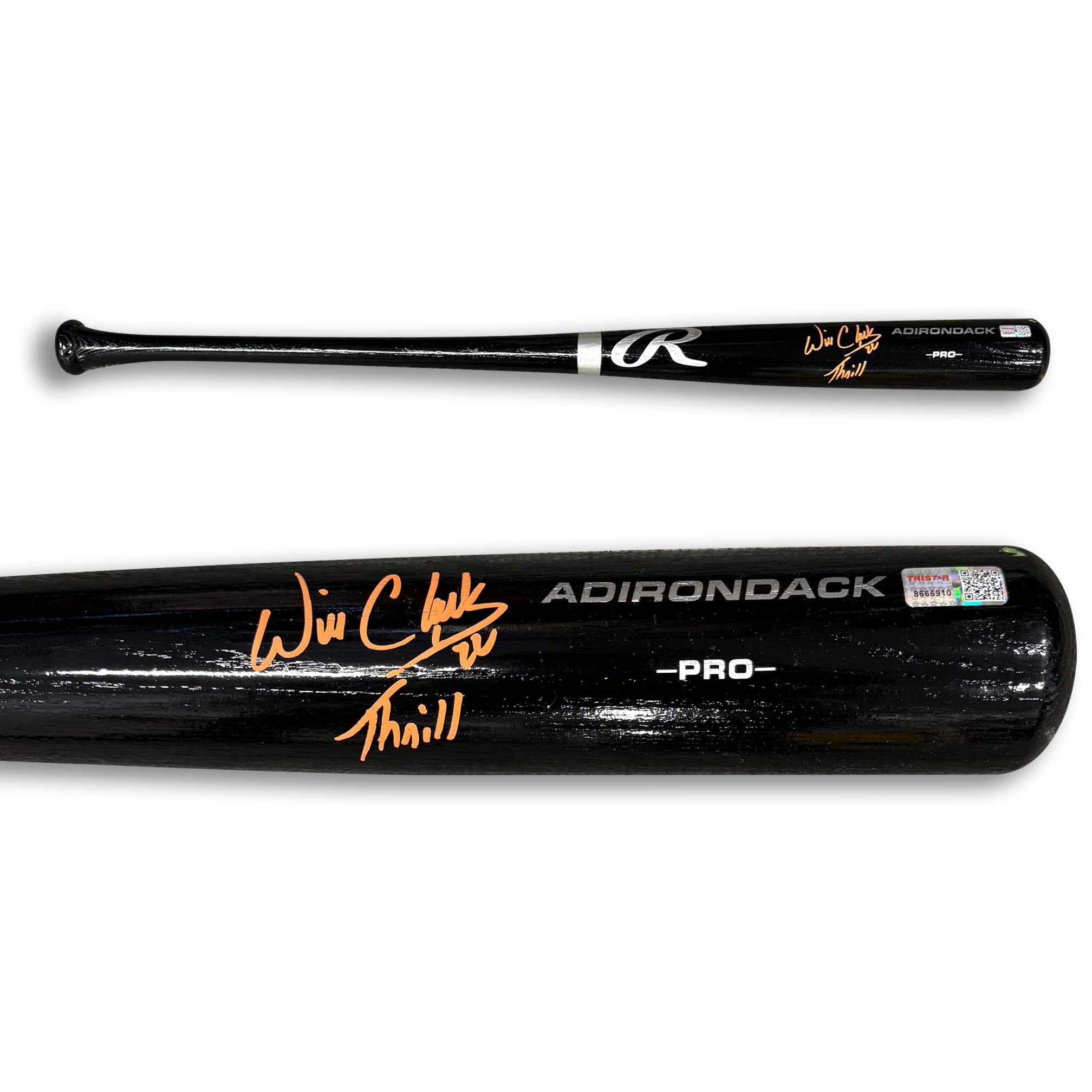 Will Clark San Francisco Giants Autographed 34" Black Baseball Bat THRILL Inscription TRISTAR Authenticated Will Clark San Francisco Giants Autographed 34" Black Baseball Bat THRILL Inscription TRISTAR Authenticated