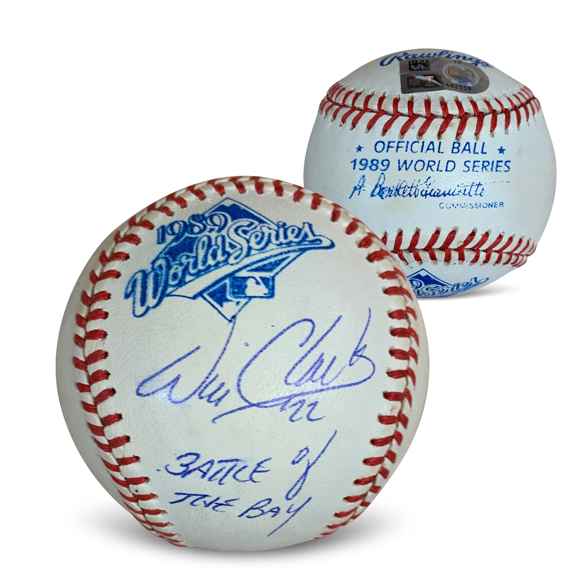 Will Clark Autographed 1989 World Series Signed Baseball BATTLE OF THE BAY MLB COA With UV Display Case