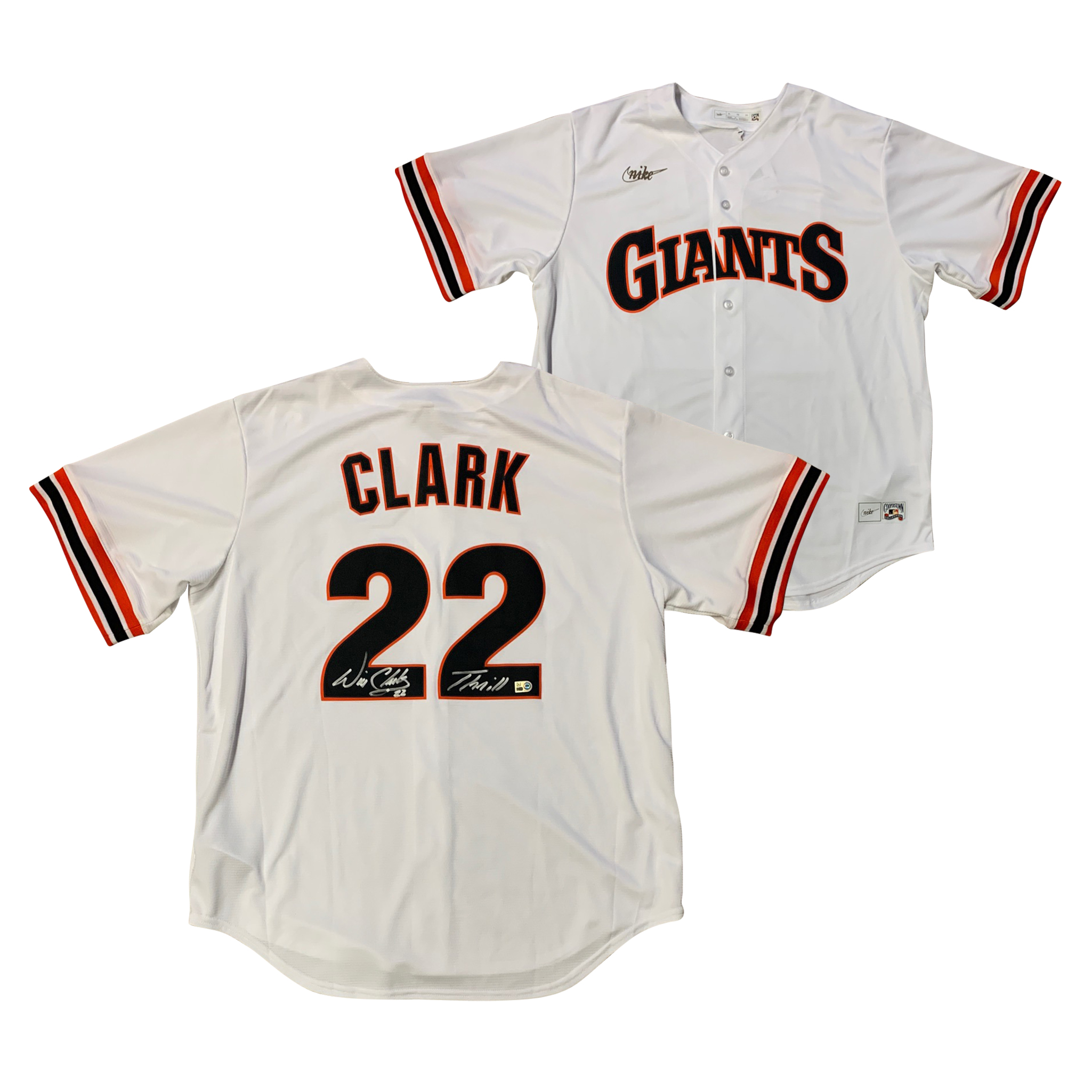 Will Clark Autographed San Francisco Giants Signed Nike Baseball Jersey THRILL MLB Authenticated COA