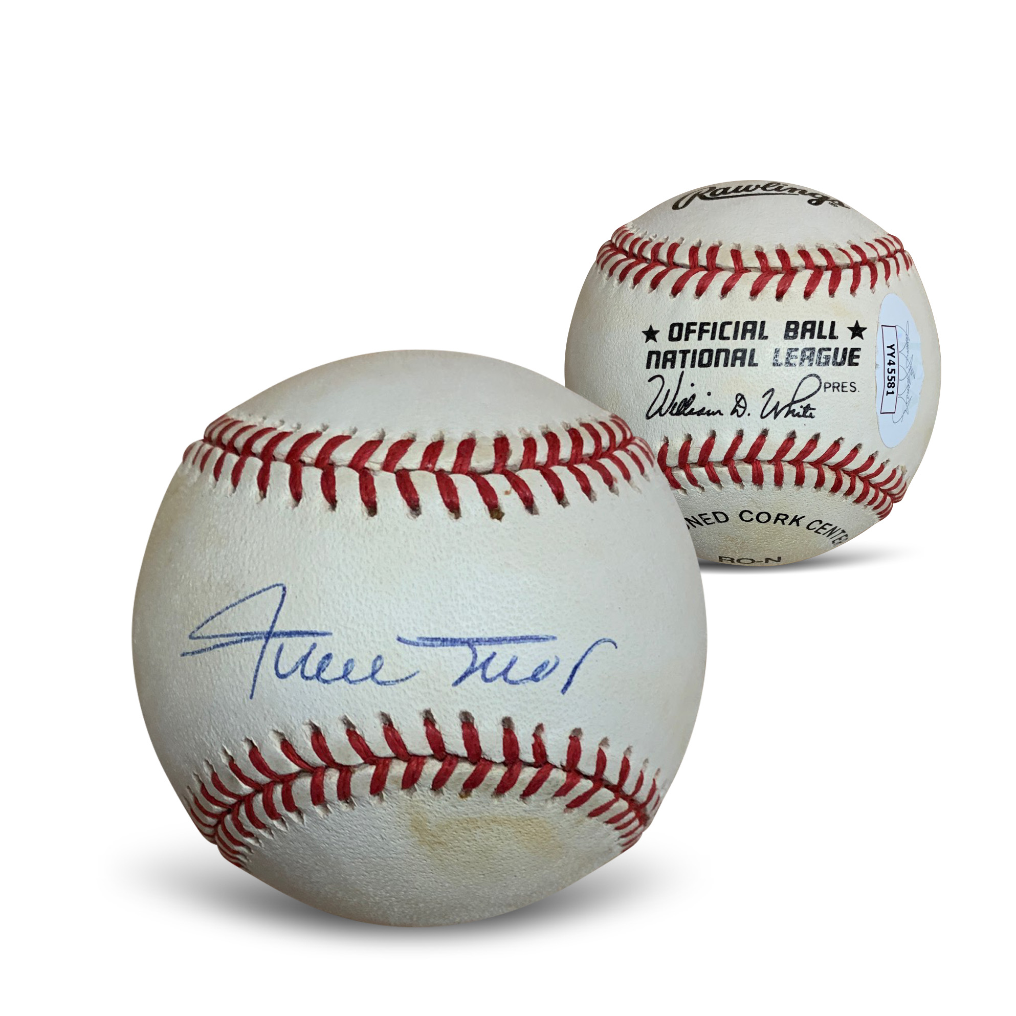 Willie Mays Autographed National League Signed Baseball JSA COA With UV Display Case YY45581