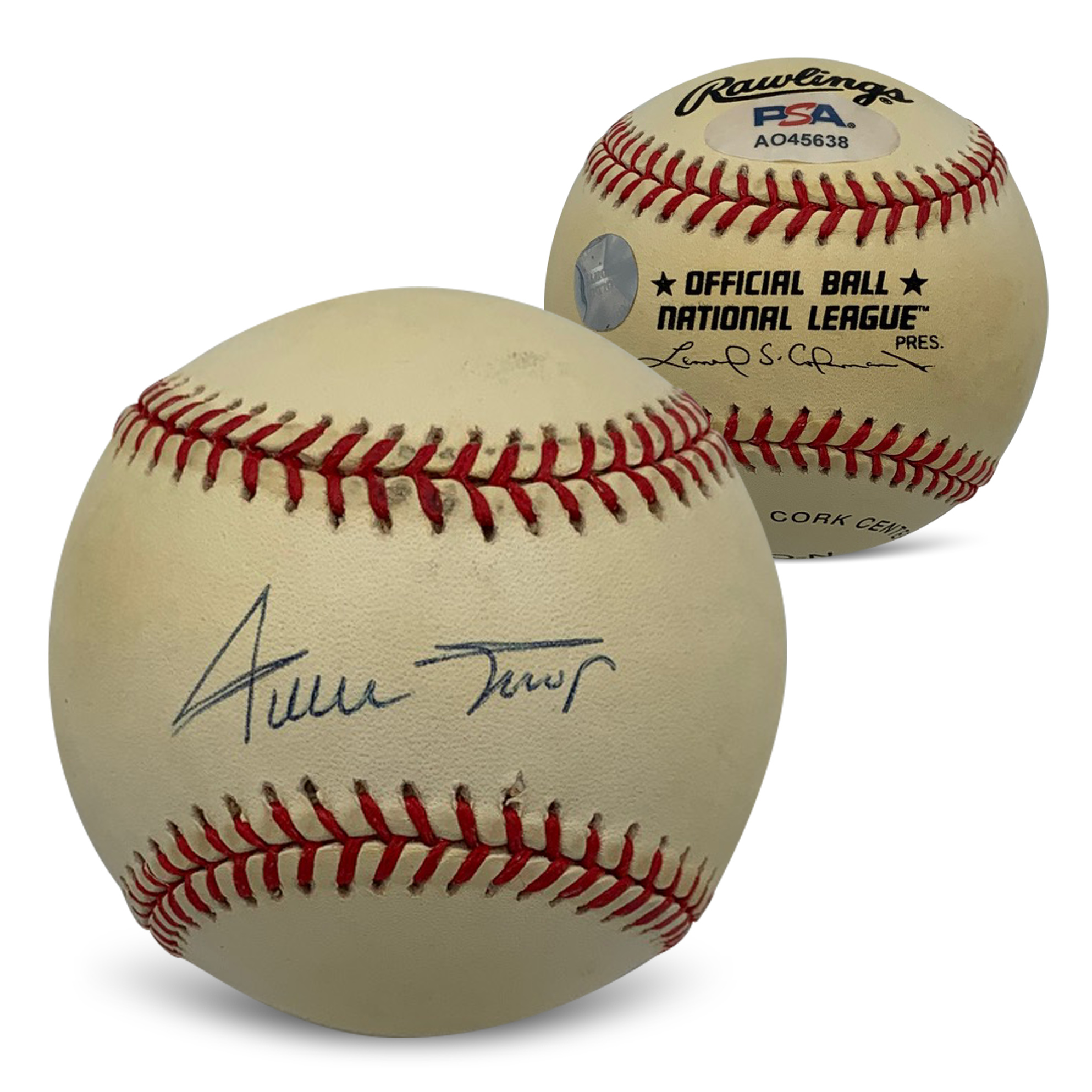 Willie Mays Autographed National League Signed Baseball PSA DNA COA With UV Display Case