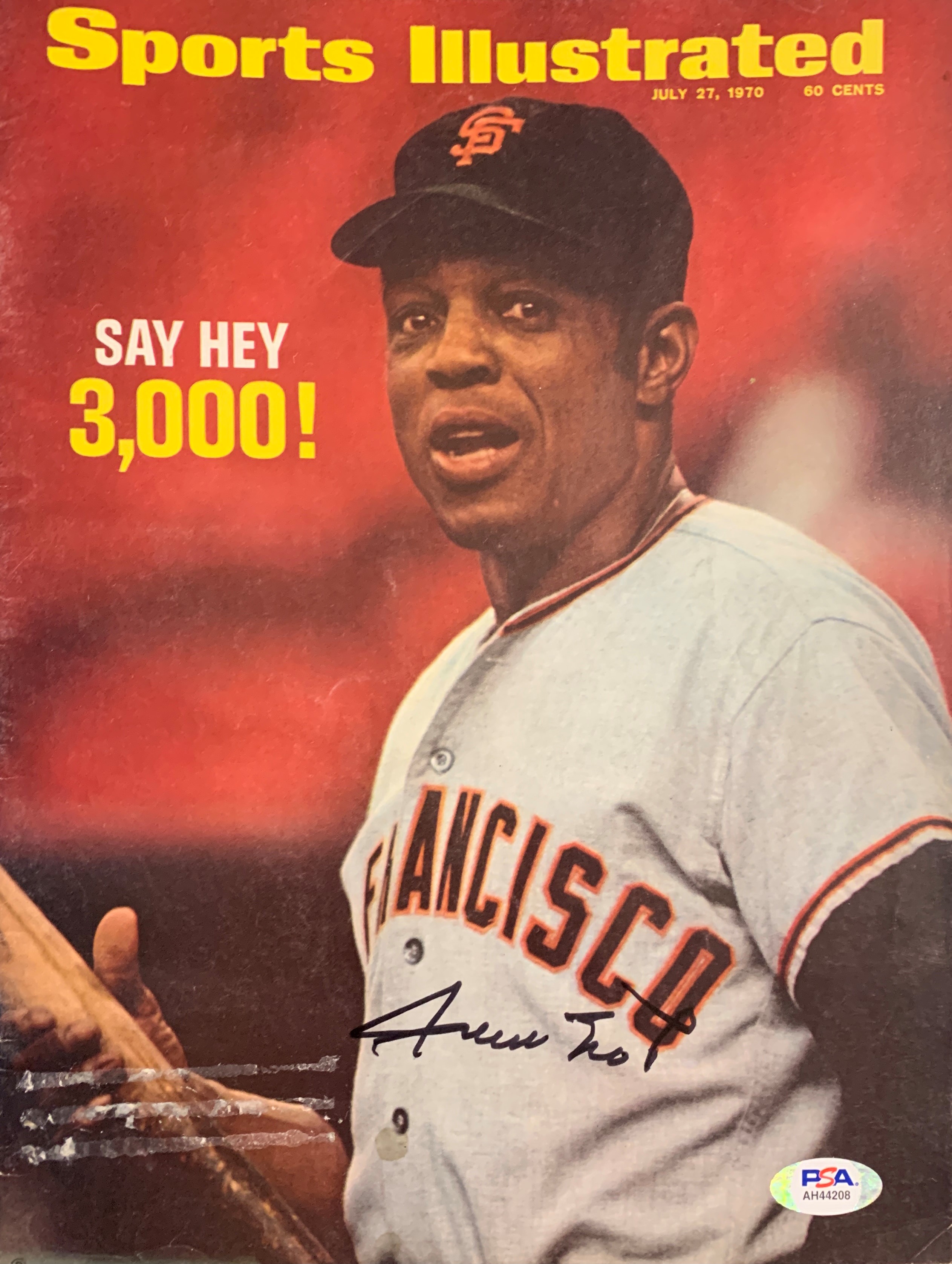 Willie Mays Autographed 3000 Hit Sports Illustrated Signed Magazine PSA DNA COA 1
