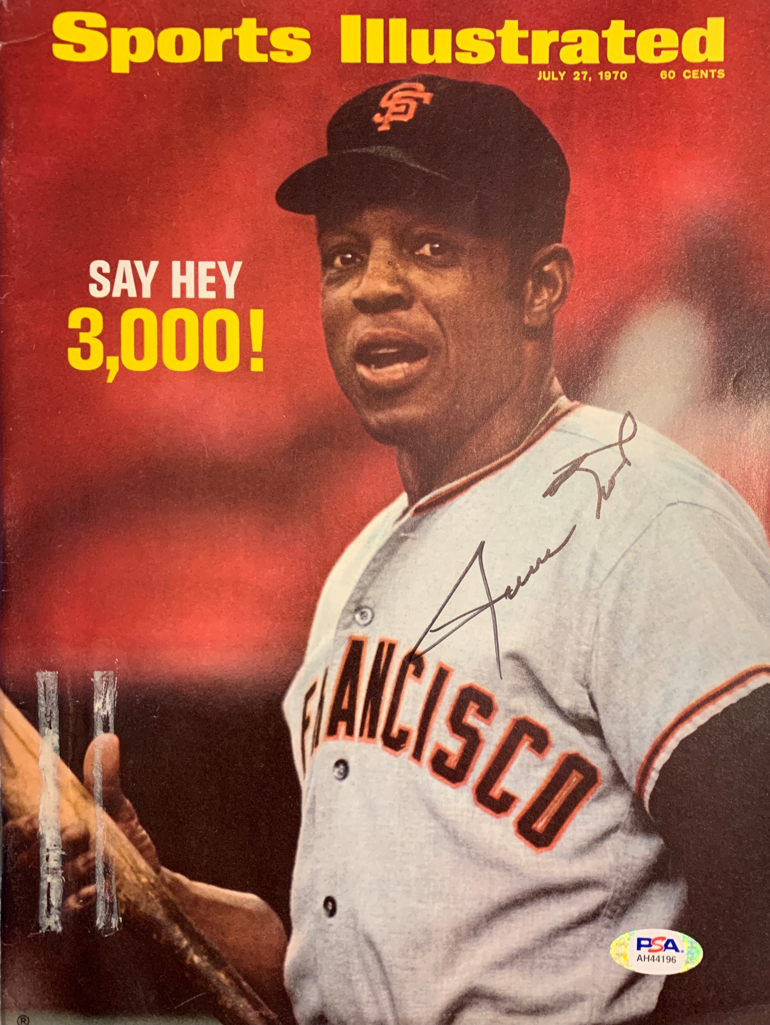 Willie Mays Autographed 3000 Hit Sports Illustrated Signed Magazine PSA DNA COA 2