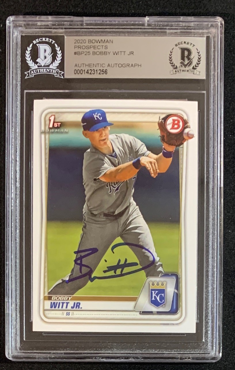 Bobby Witt Jr 2020 Bowman Paper Prospects Signed Rookie Card #BP25 Beckett Authenticated