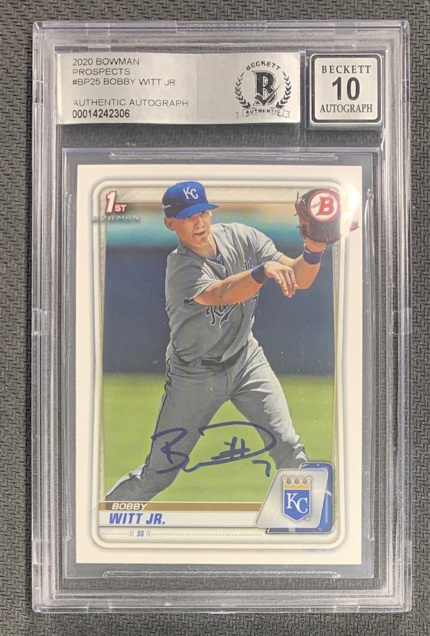 Bobby Witt Jr 2020 Bowman Paper Prospects Signed Rookie Card #BP25 Auto Graded Beckett 10