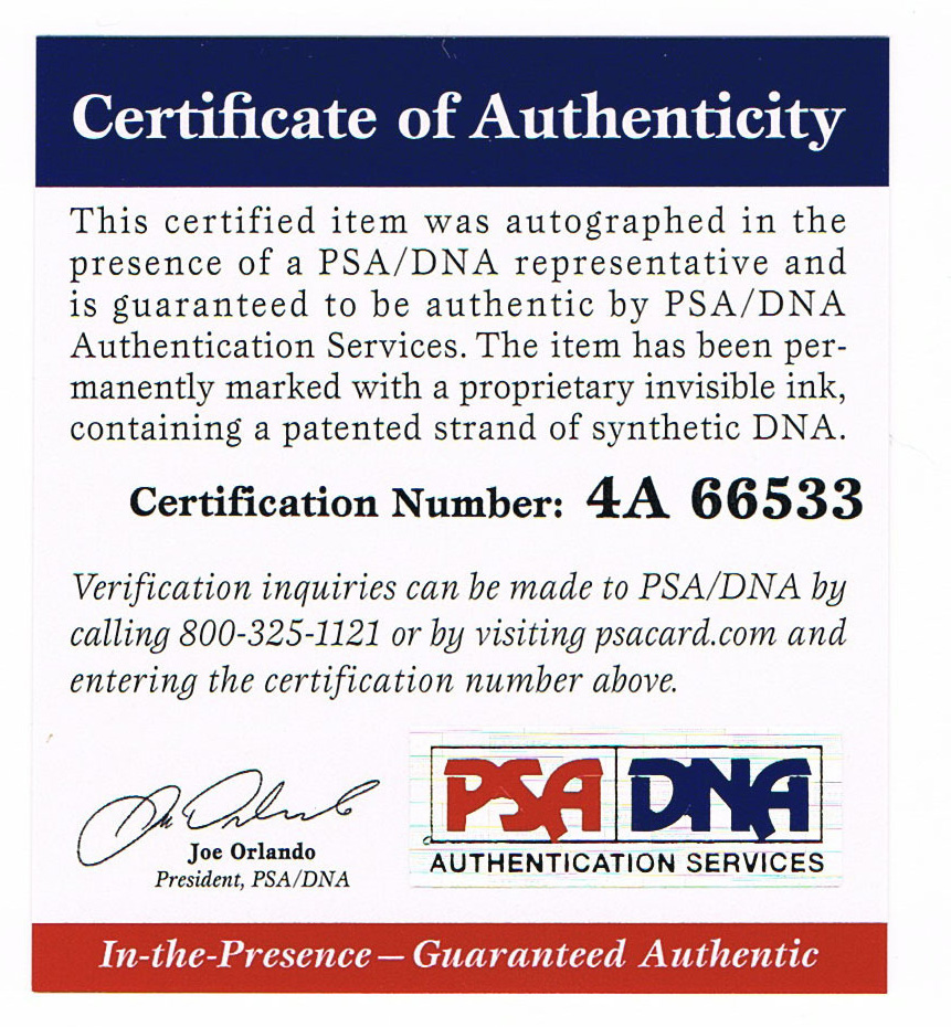 Powers Autographs proudly sells authentic autographed sports memorabilia from PSA DNA.
