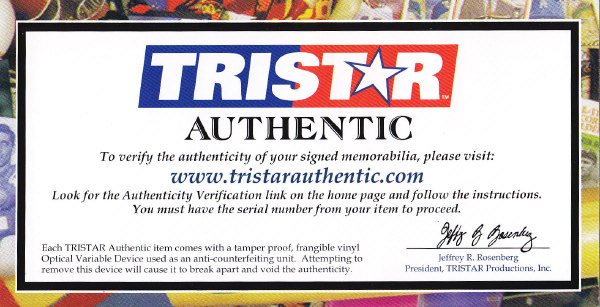 Powers Autographs proudly sells famous autographs authenticated by Tristar.